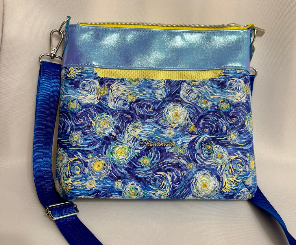 Starry Night Inspired Crossbody Bag back view