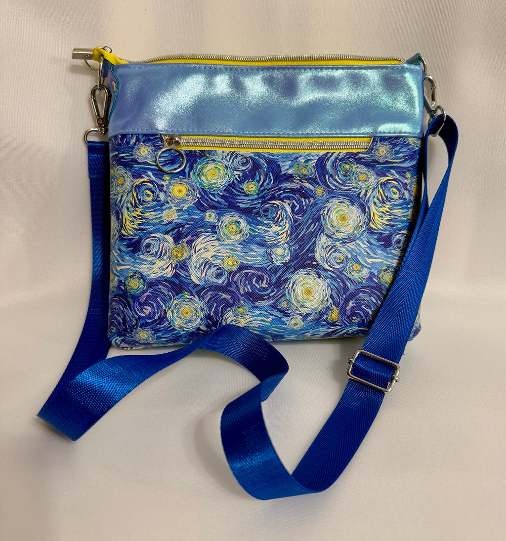 Starry Night Inspired Crossbody Bag front view